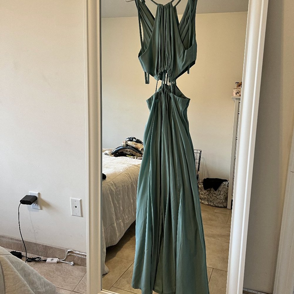 Green cutout dress
